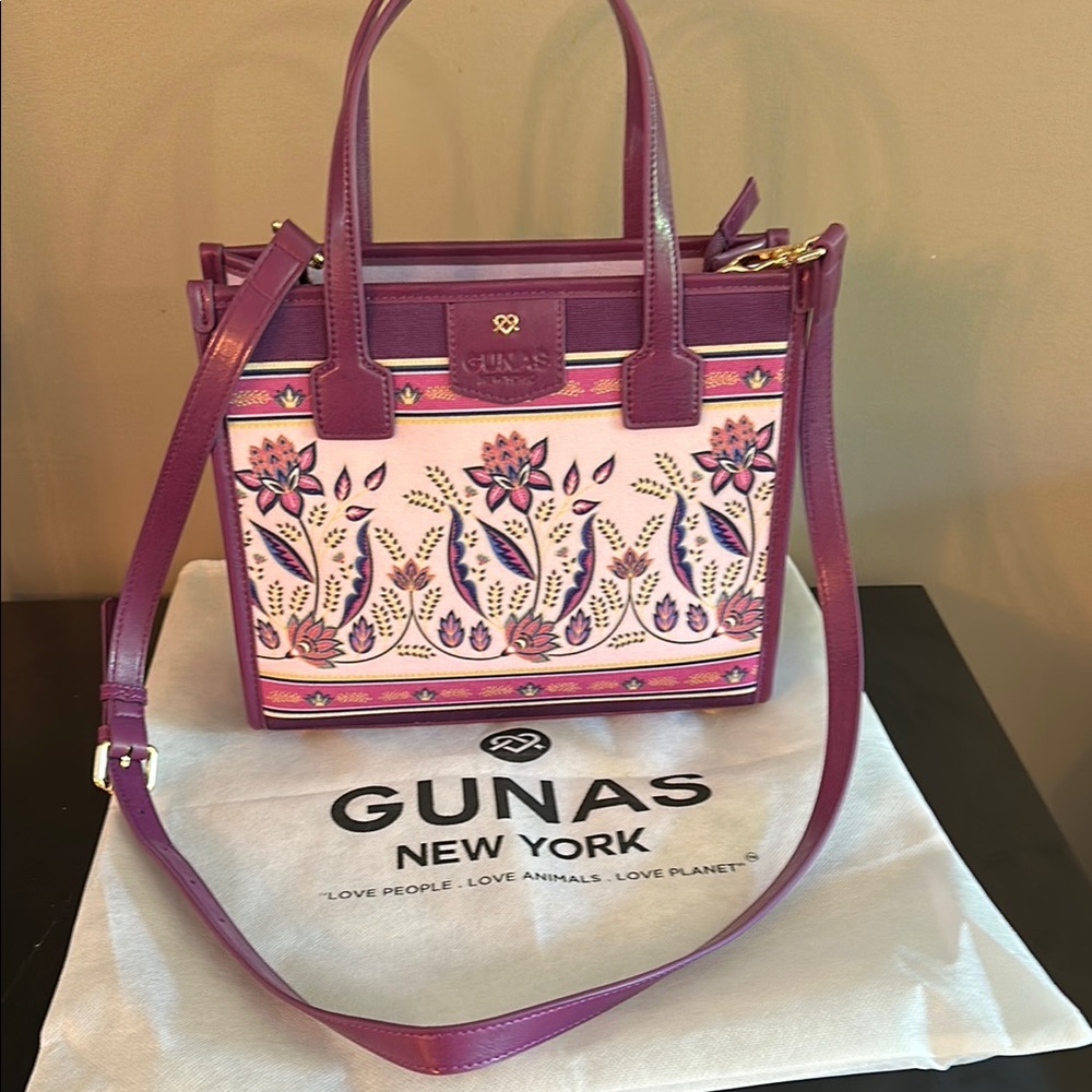 Purple and Pink Satchel with Structured Design